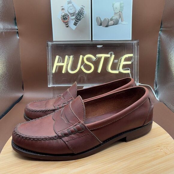 Polo Ralph Lauren Mens Leather Penny Loafers Shoes Brown Sz 11D - Picture 2 of 10